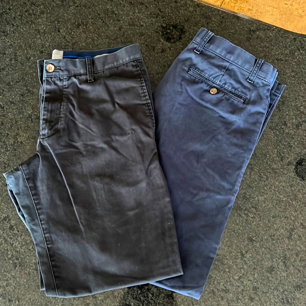 2 Pairs of Gap Relaxed Fit Khakis (Black & Navy)